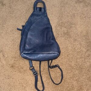 We The Free Stylish Blue Leather Bag